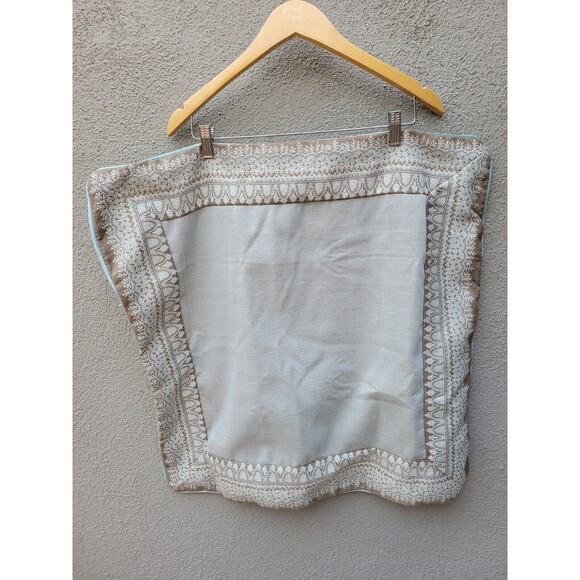 J. Queen NY 1 European 26 Square Pillow Cover Boho Floor Green Tan Tapestry - Picture 1 of 10